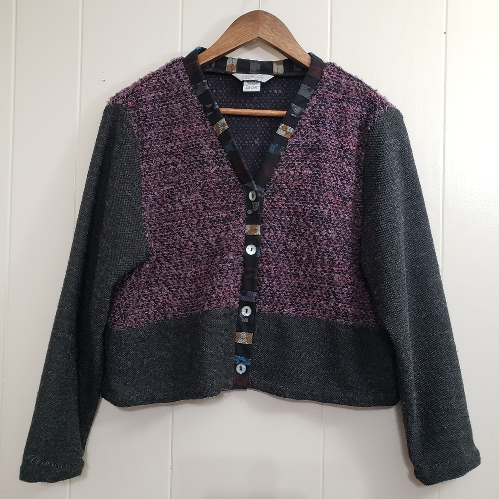 Stonebridge Wool Blend Sweater Cropped Cardigan Art To Wear Lagen Look W…